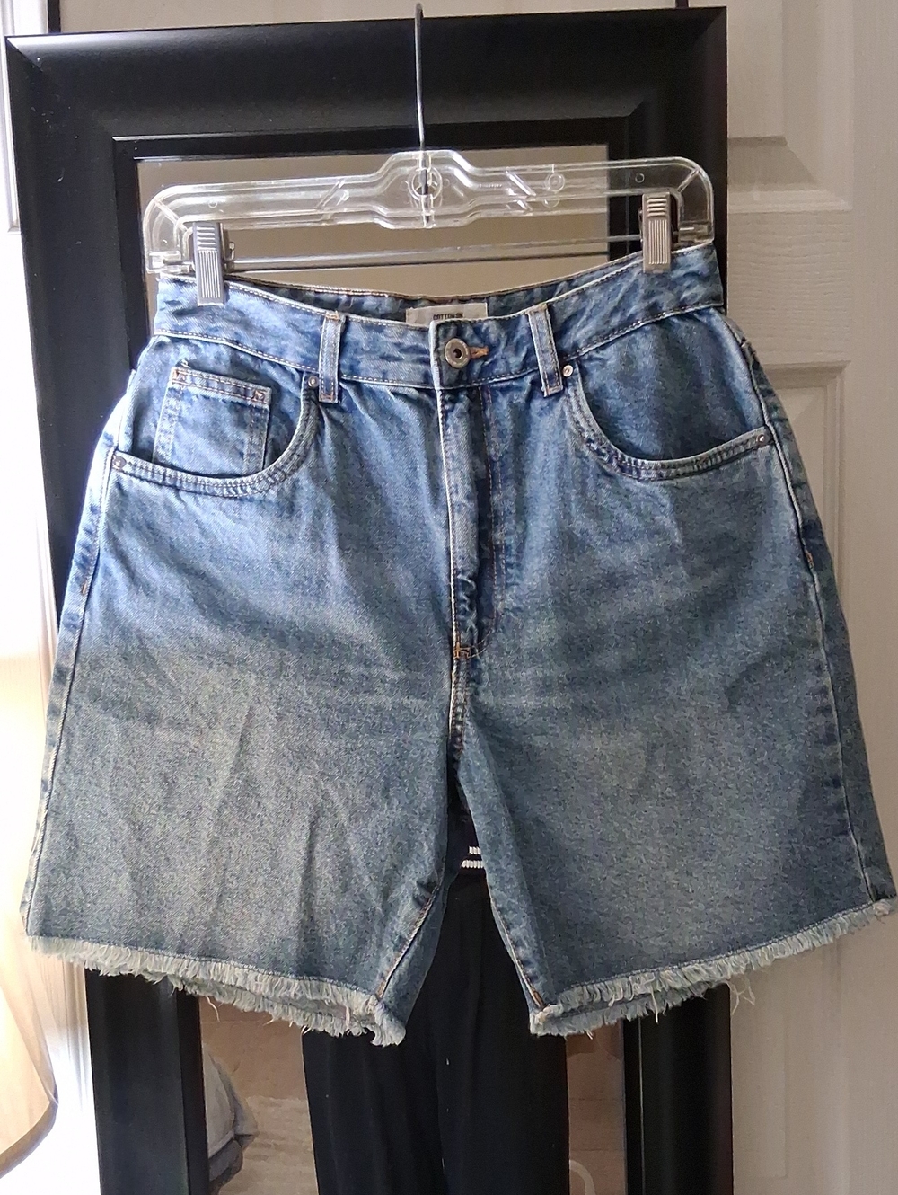 Cotton On Light Blue High-Rise Denim Shorts